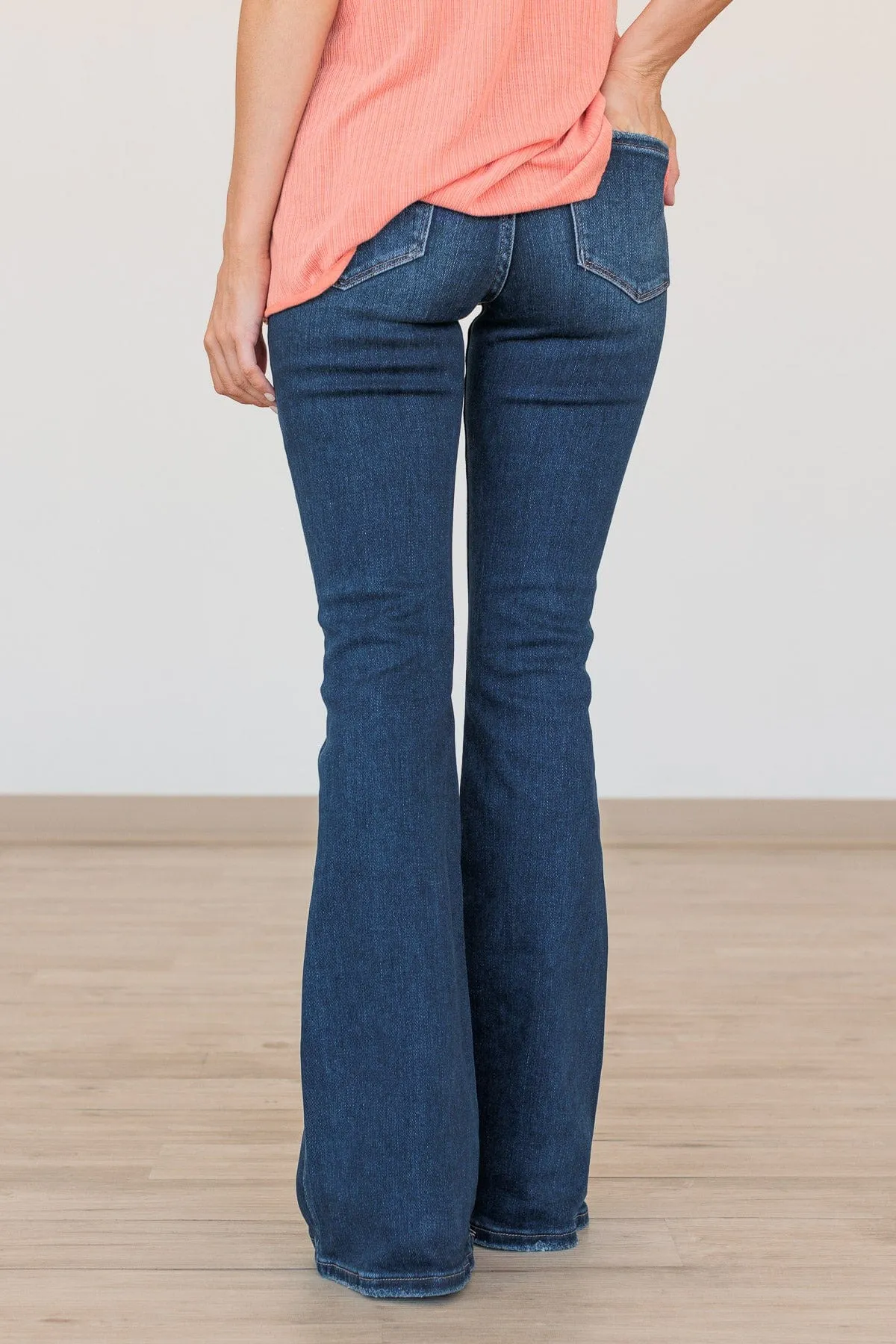 Vervet Elsa Wash Mid-Rise Flare Jeans