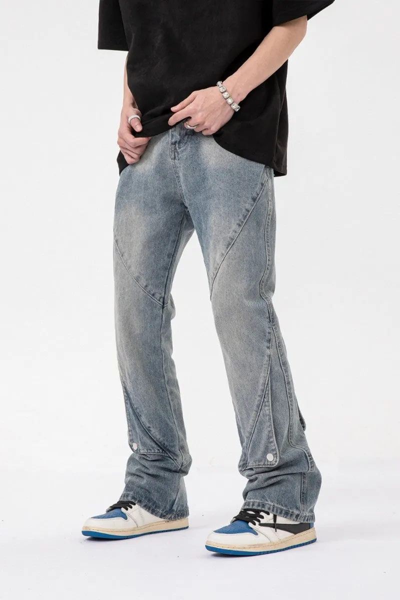 Washed Irregular Jeans