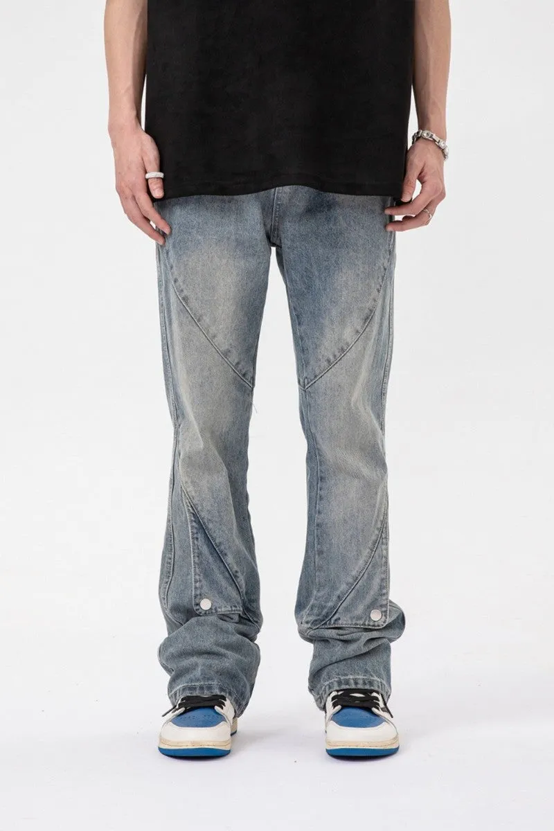 Washed Irregular Jeans