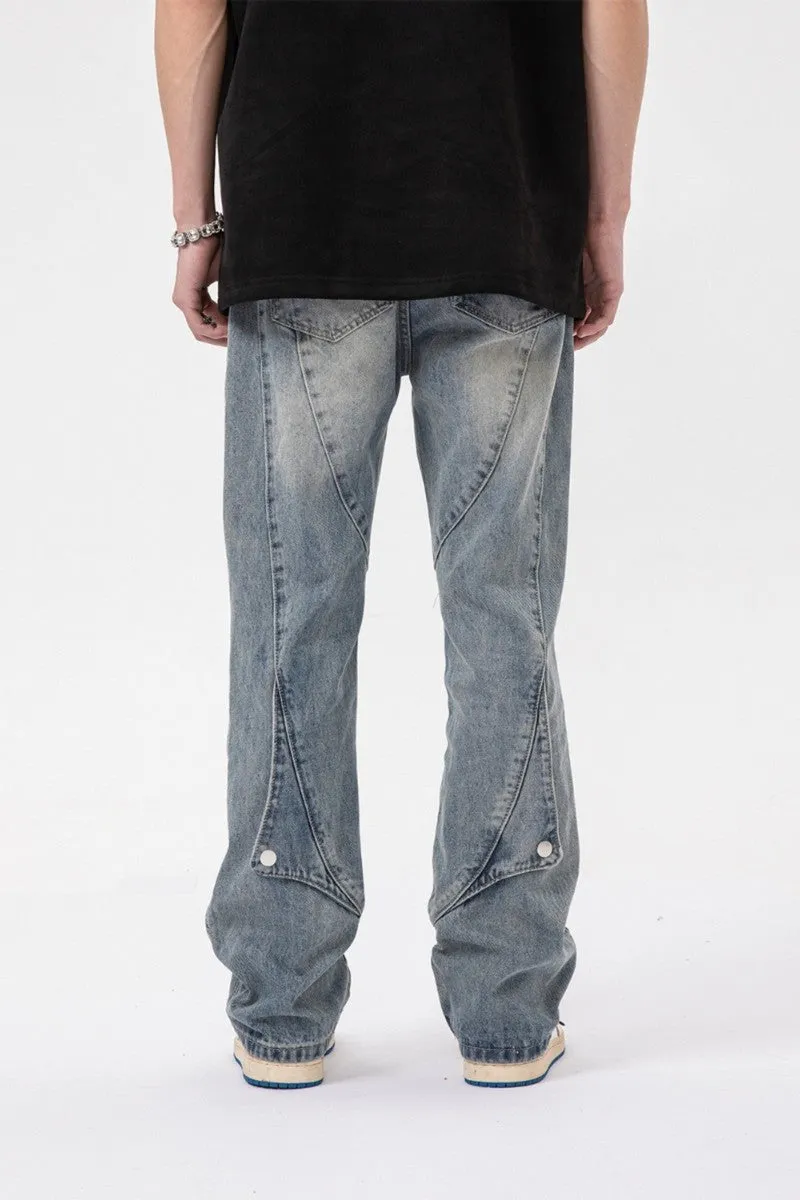 Washed Irregular Jeans