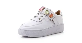 White Gemstones Platforms Sneakers