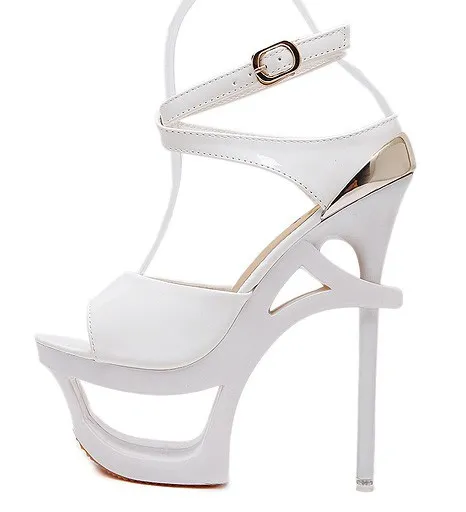 White Evening Stiletto Platforms