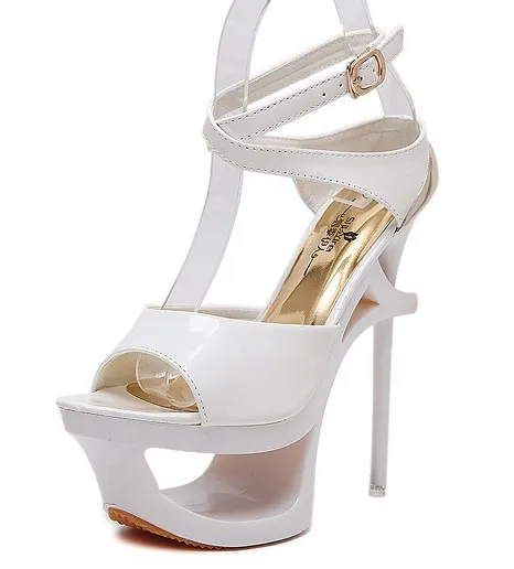 White Evening Stiletto Platforms