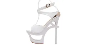 White Evening Stiletto Platforms