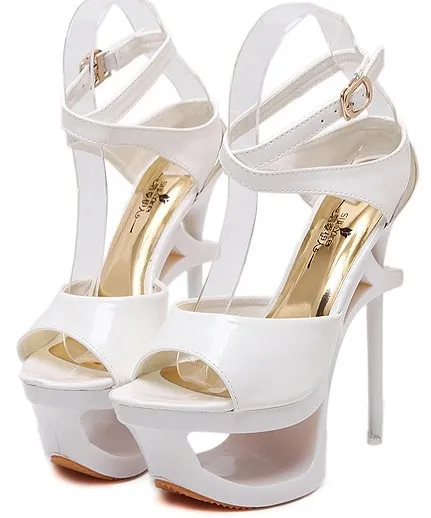 White Evening Stiletto Platforms