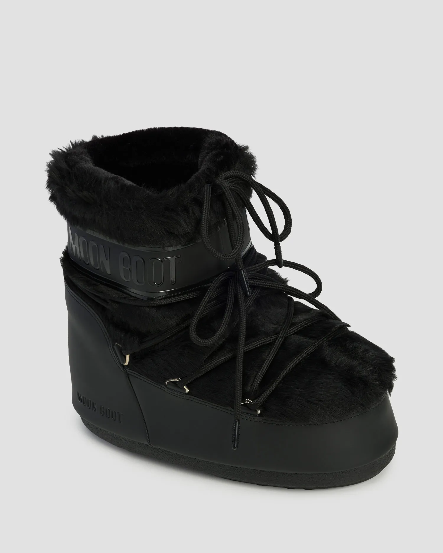 Women's black snow boots Moon Boot Icon Low Faux Fur 80D1409390-n001