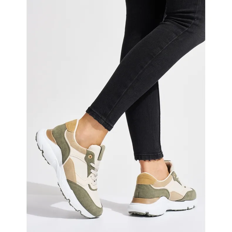 Women's green sneakers