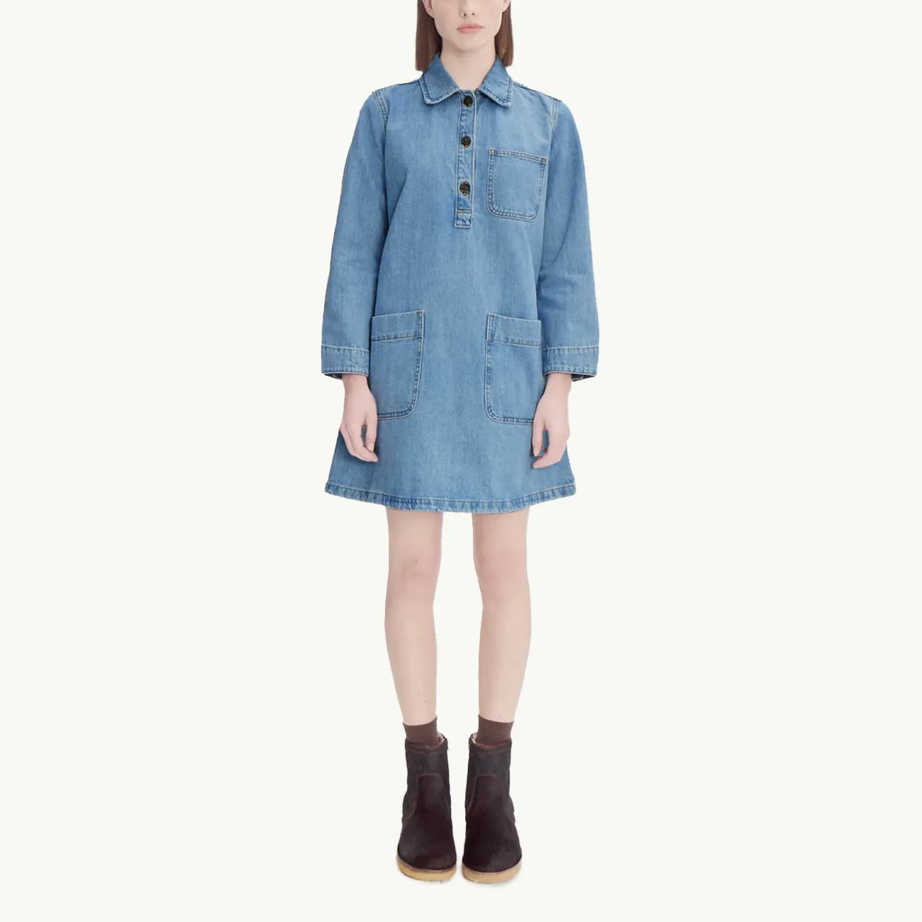 Women's Aurelia Dress - Soft Stone Washed Indigo