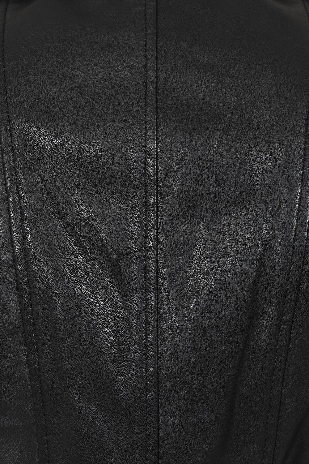 Women's Black Leather Biker Jacket - Emma