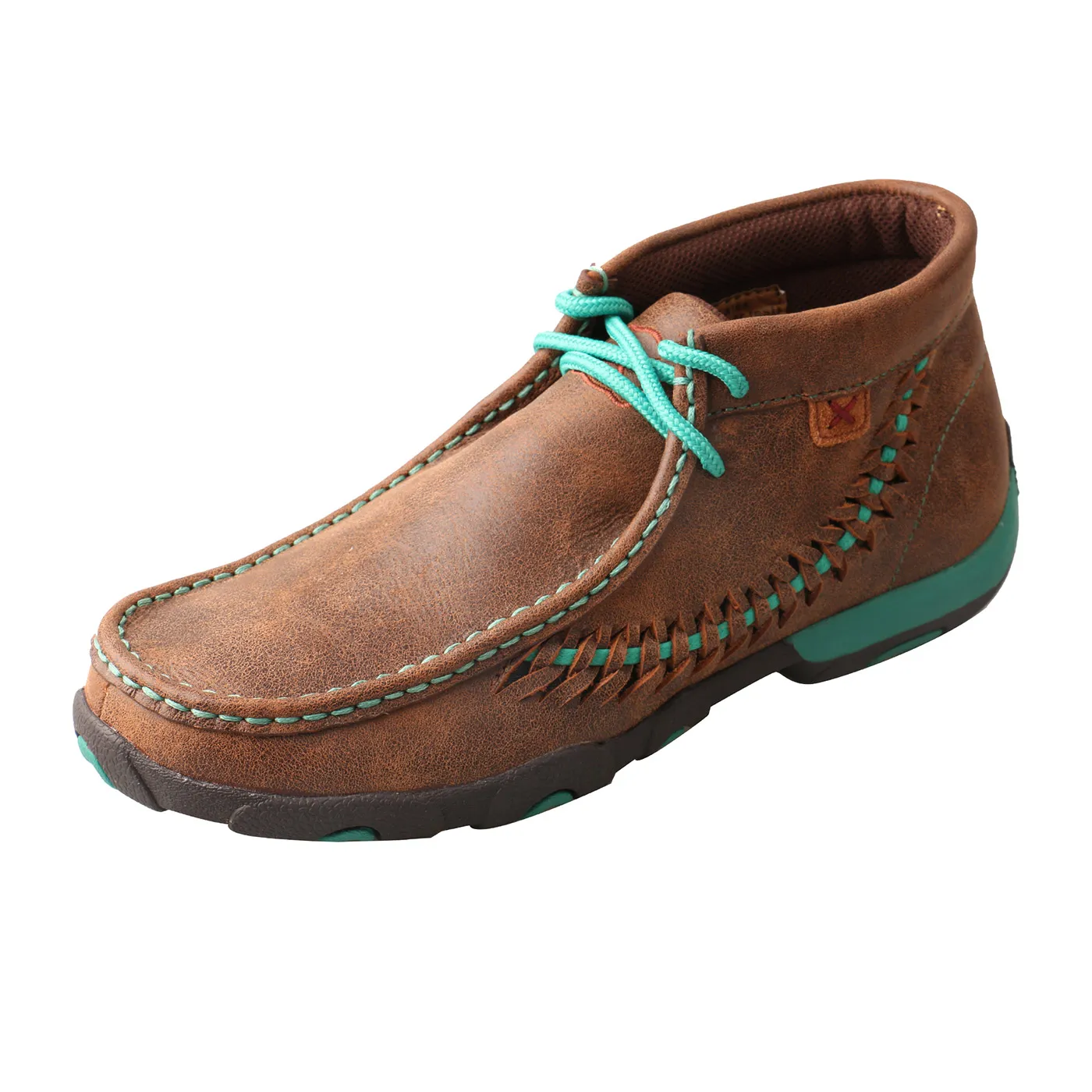 Women’s Twisted X Chukka Driving Moc – Brown & Turquoise WDM0093