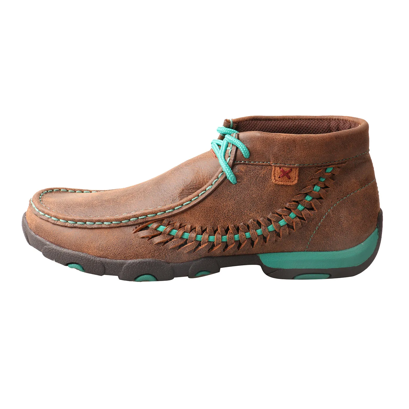 Women’s Twisted X Chukka Driving Moc – Brown & Turquoise WDM0093