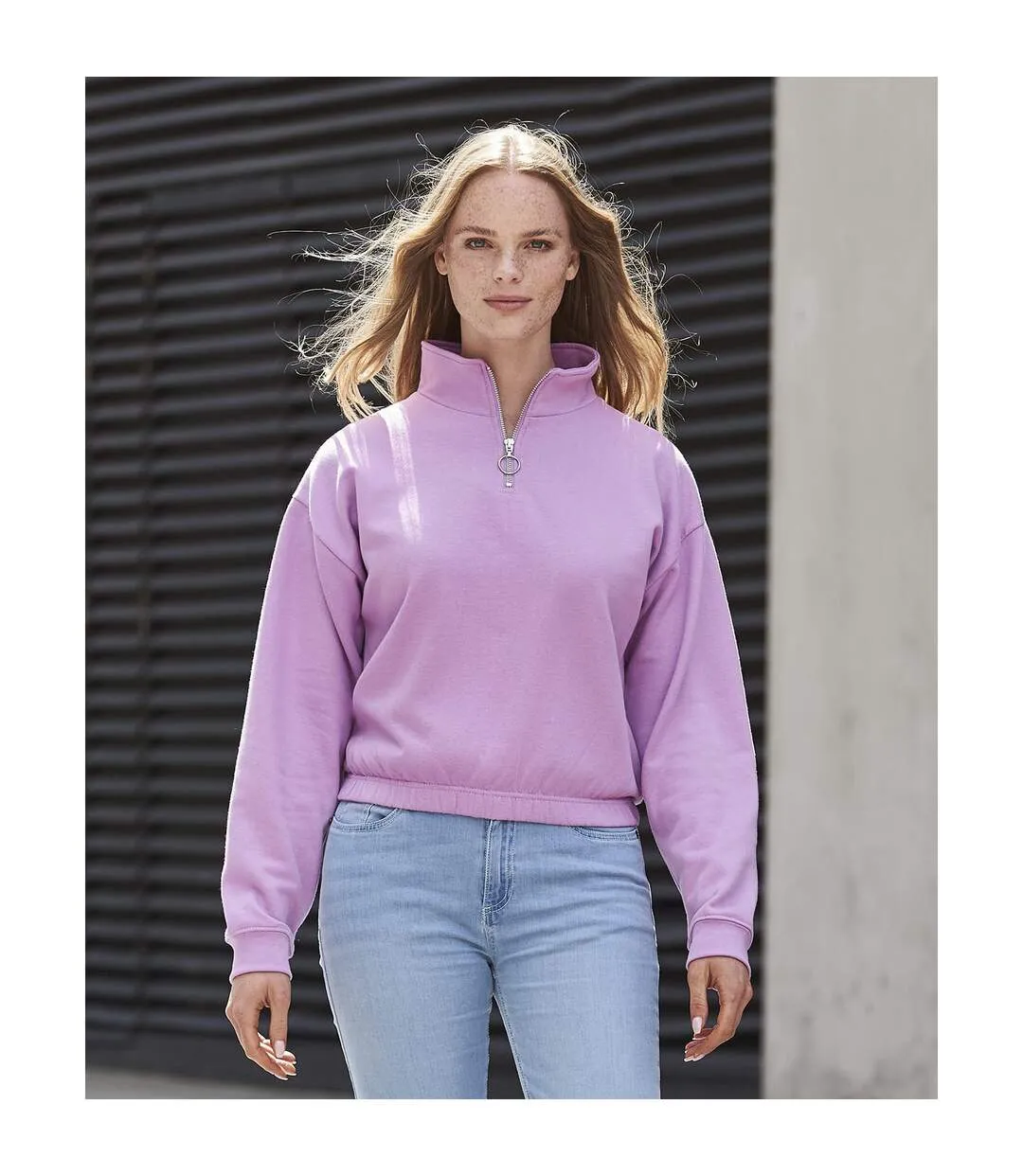 Lavender Crop Sweatshirt for Women by AWDis