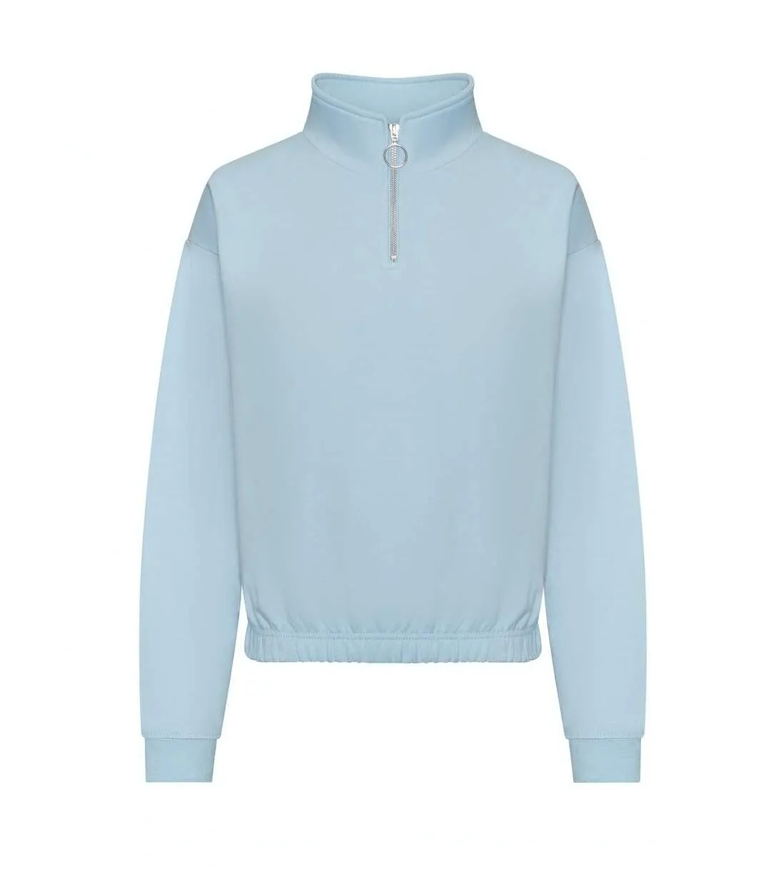 Womens/ladies just hoods crop sweatshirt sky blue Awdis