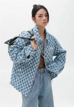 Y2K Plaid Zip Up Coat