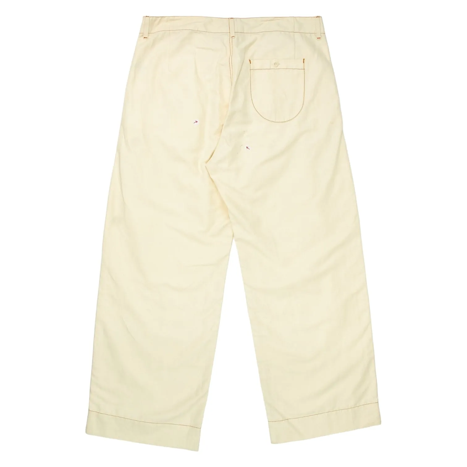 YMC Ecru Contrast Stitch Trousers