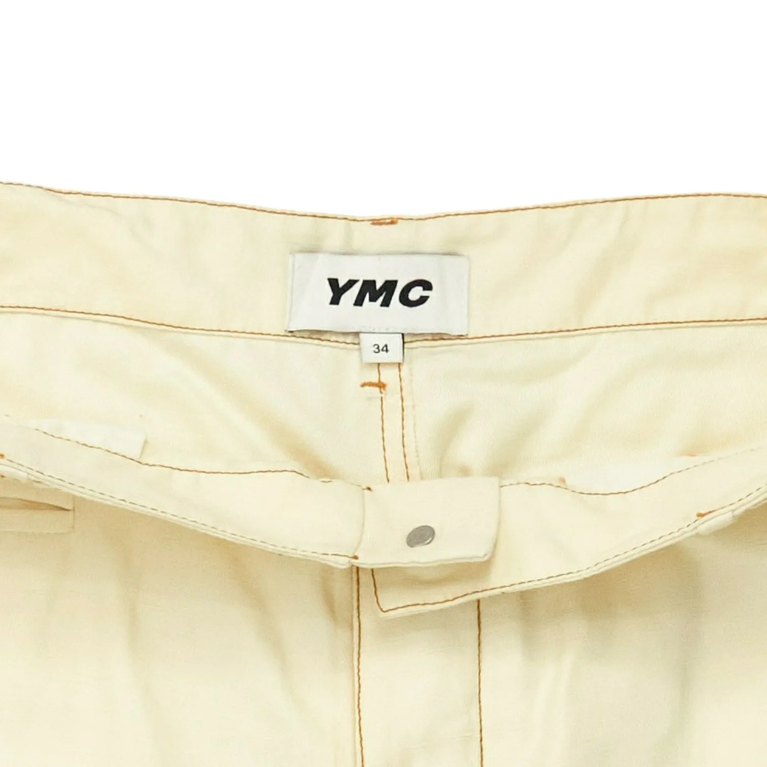 YMC Ecru Contrast Stitch Trousers